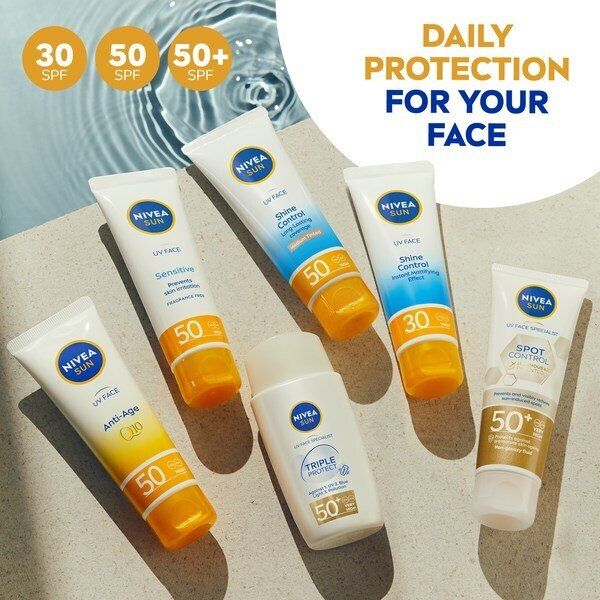 Nivea SUN UV Face Soothing Senstitive Sun Cream SPF50 50ml GOODS Superdrug   