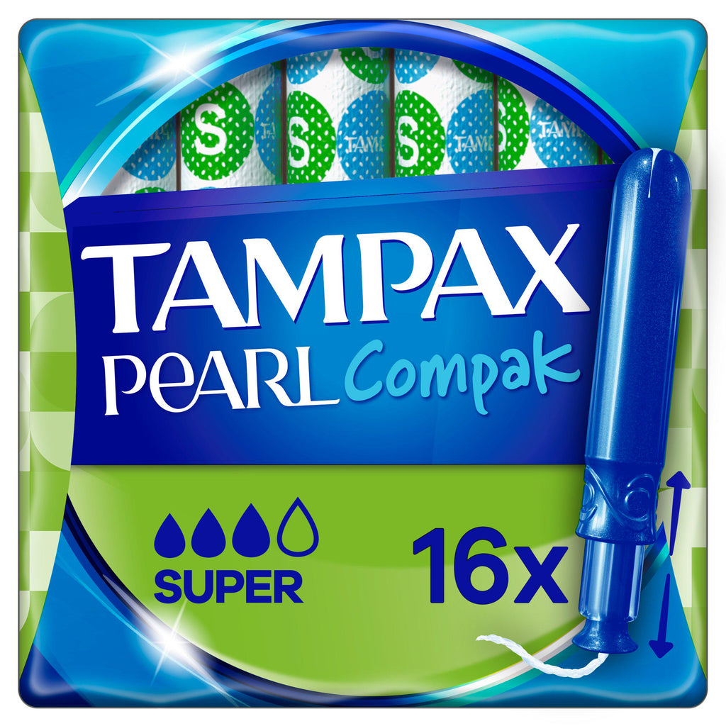 Tampax Pearl Compak Super Tampons with Applicator x16