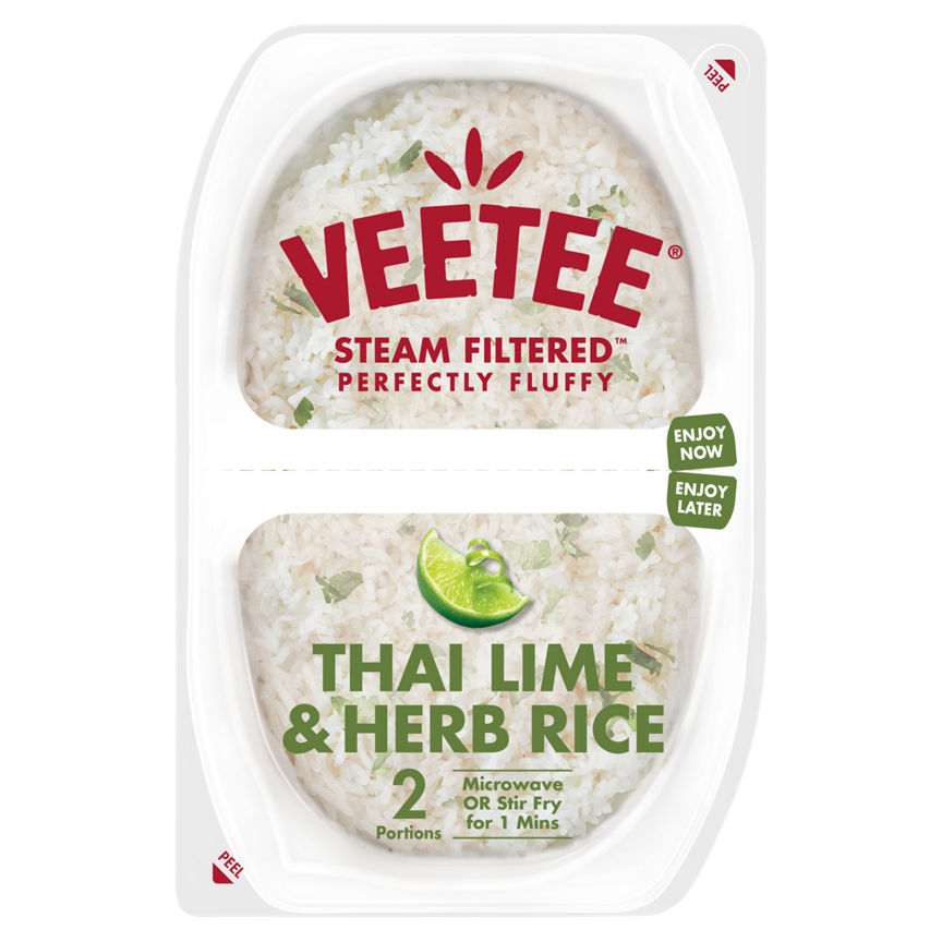 Veetee Steam Filtered Thai Lime & Herb Rice 2 x 125g (250g) GOODS ASDA   