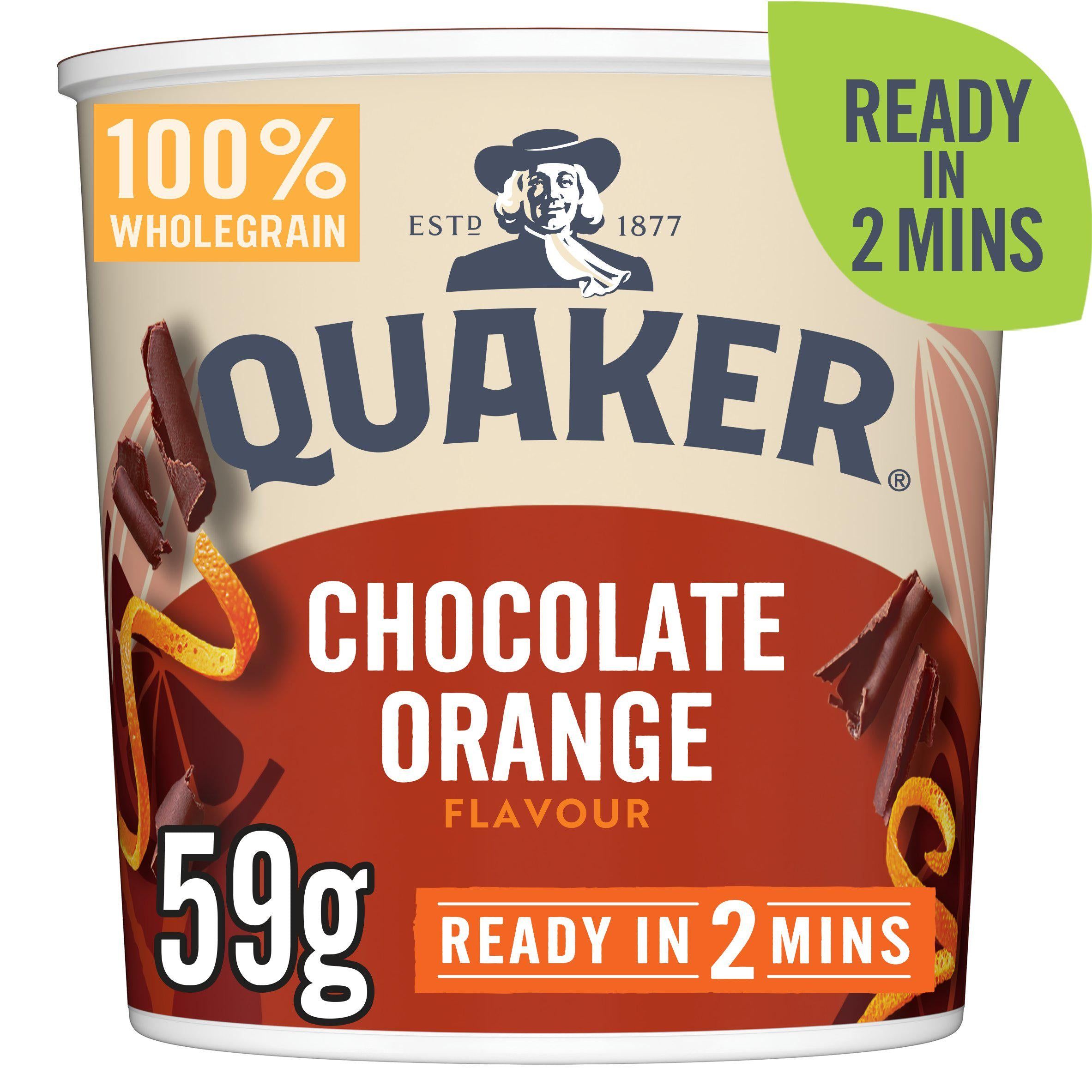 Quaker Heavenly Oats Chocolate Orange Porridge Pot 59g GOODS Sainsburys   