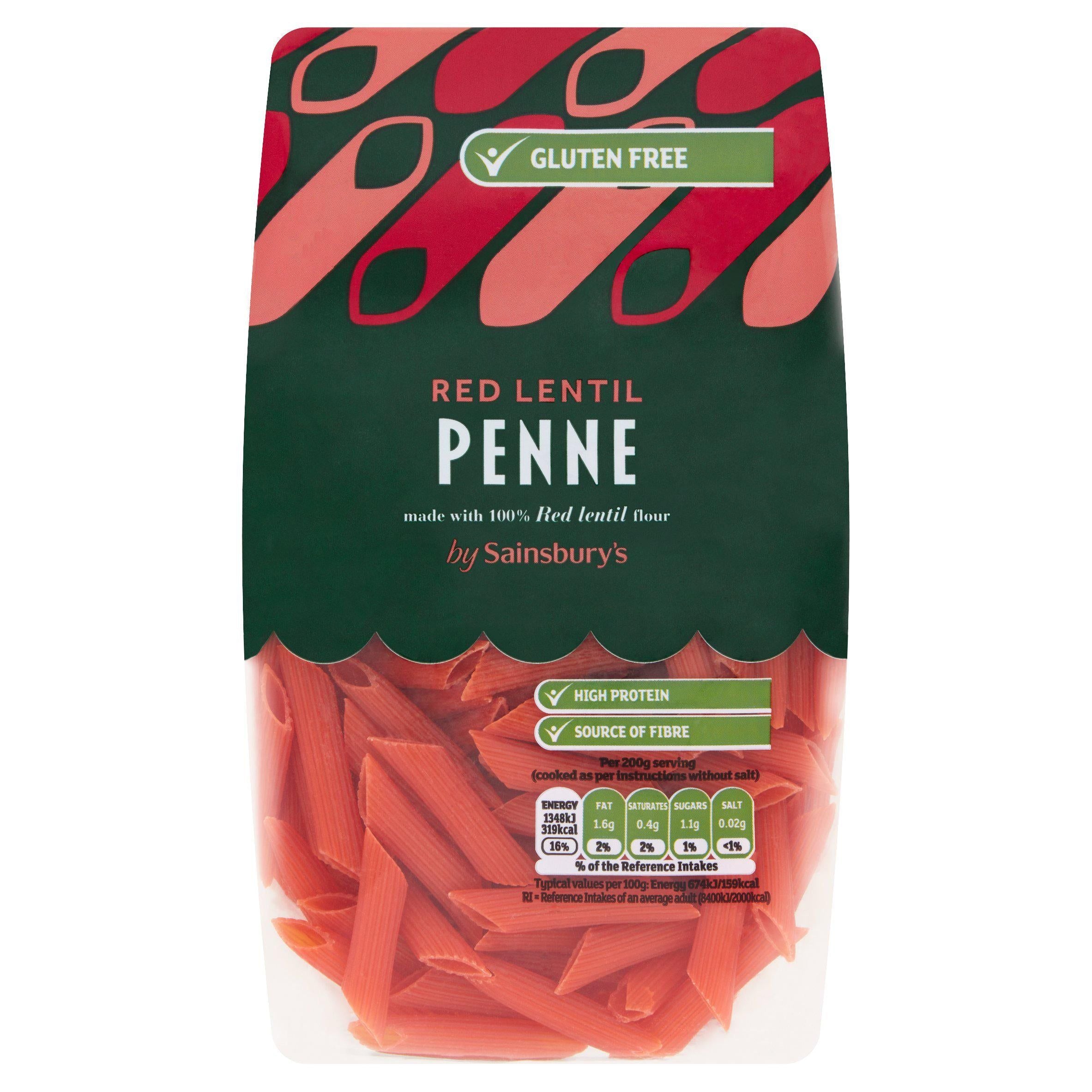 Sainsbury's Red Lentil Penne Pasta 250g GOODS Sainsburys   