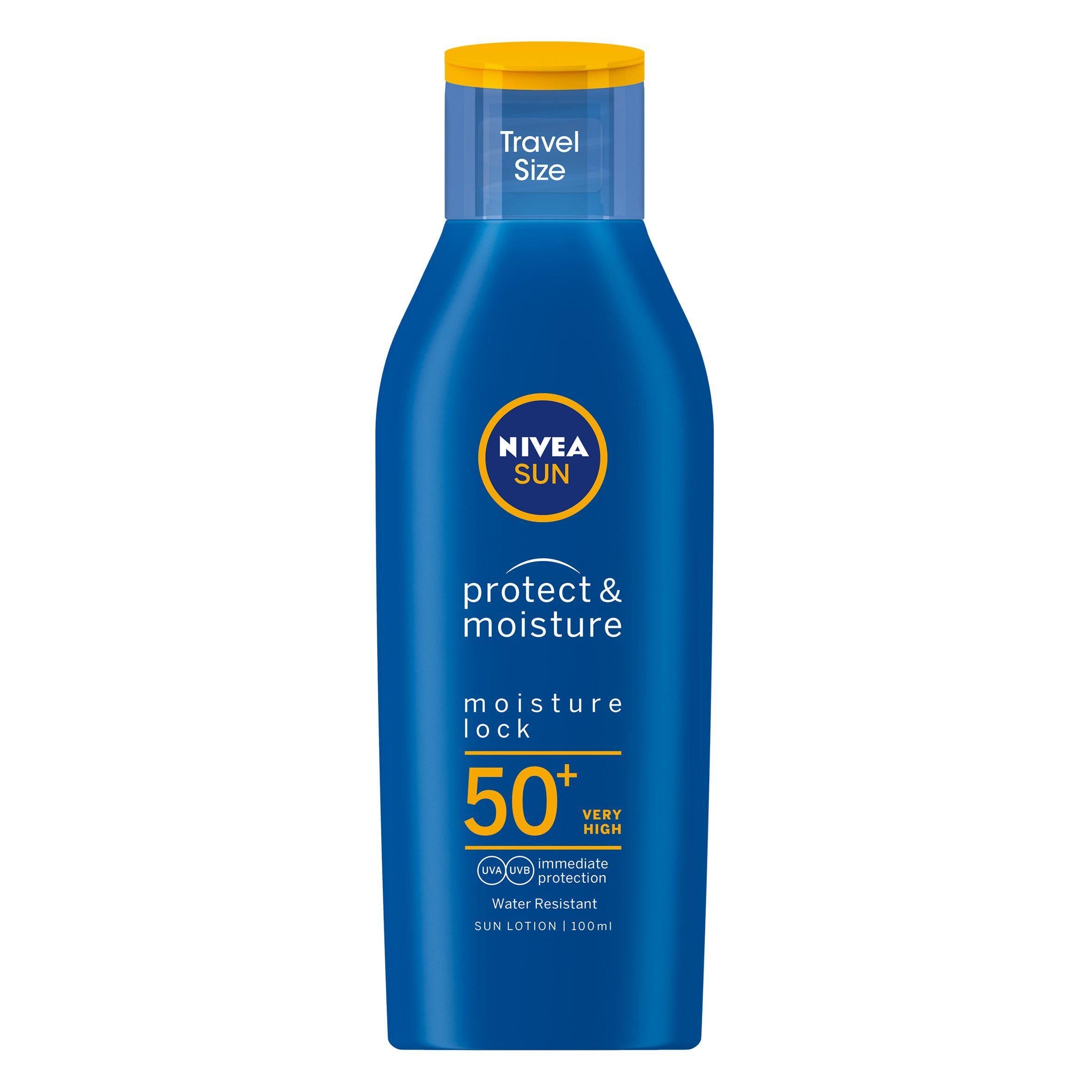 Nivea Sun Cream Lotion SPF50 Water Resistant Travel Size 100ml body cream & moisturisers Sainsburys   