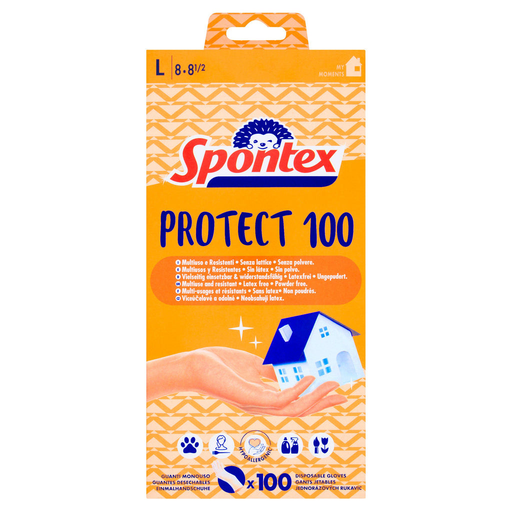 Spontex Protect Disposable Gloves Large x100