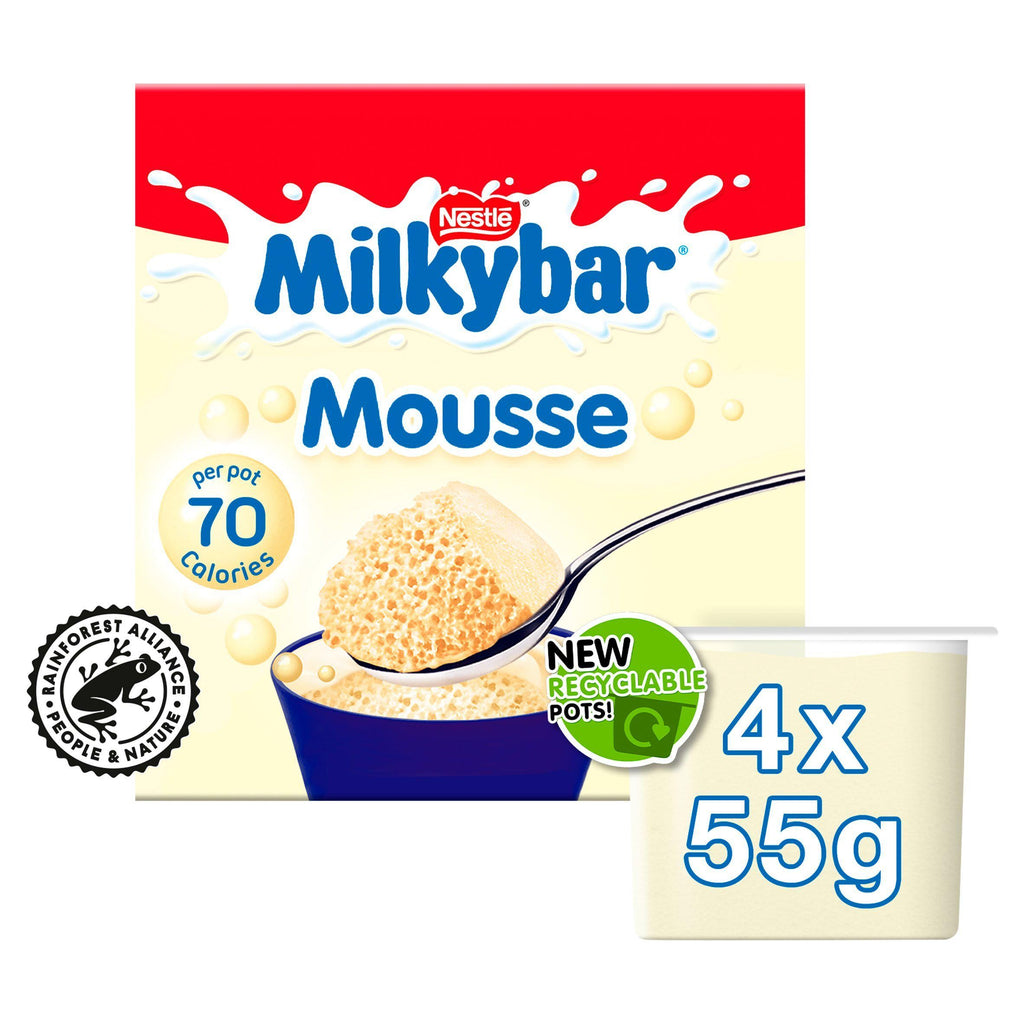 Milkybar White Chocolate Mousse 4x55g