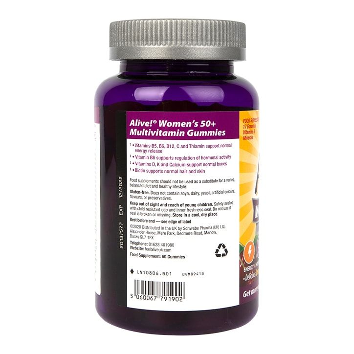 Nature's Way Alive! Womens 50+ Multivitamin 60 Gummies Women's Multivitamins Holland&Barrett   