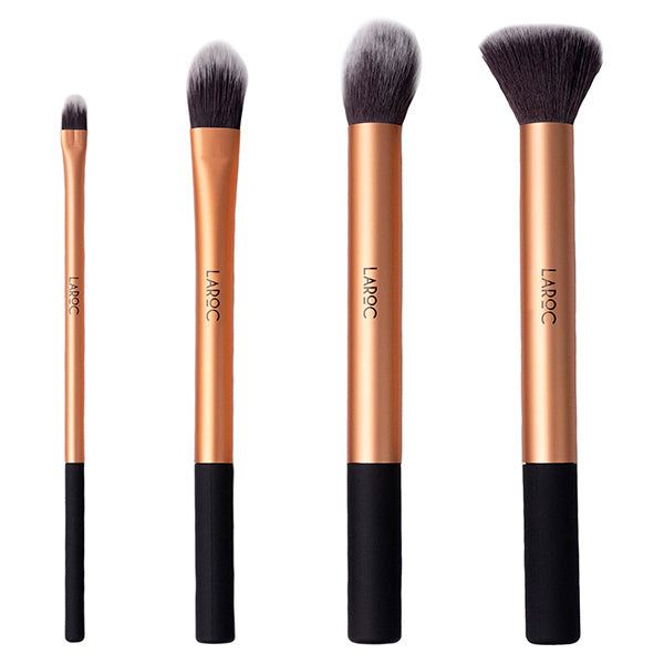 LaRoc 4pc Piece Makeup Brush Set - With Carry Case GOODS Superdrug   