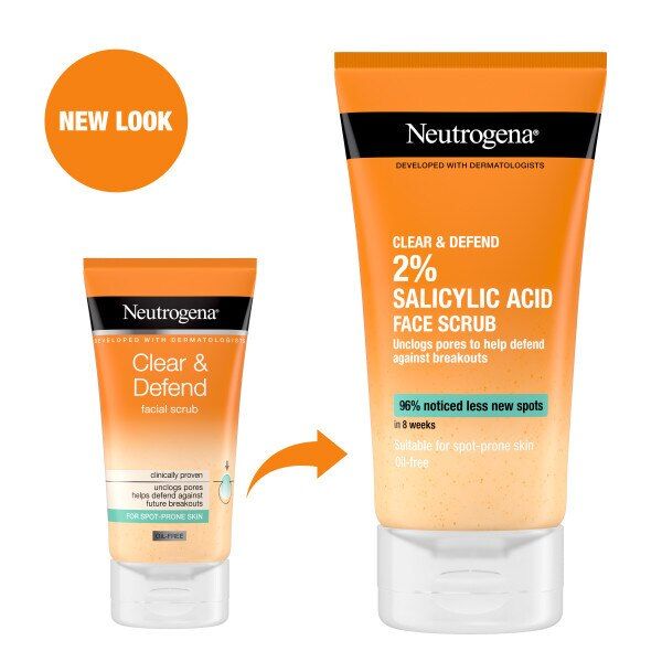 Neutrogena® Clear & Defend Facial Scrub 150ml Acne & problem skin Superdrug   