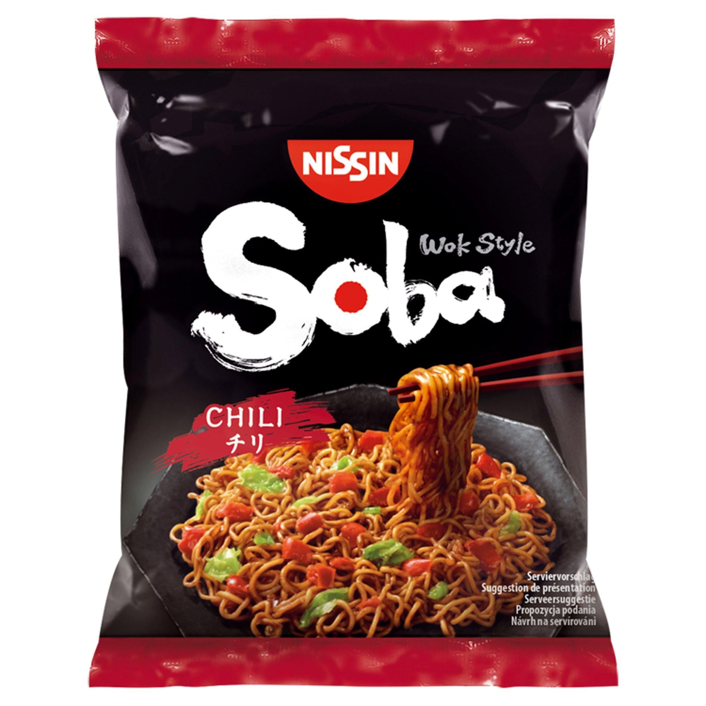 Nissin Soba Chilli Wok Style Stir Fry Noodles 111g Instant snack & meals Sainsburys   