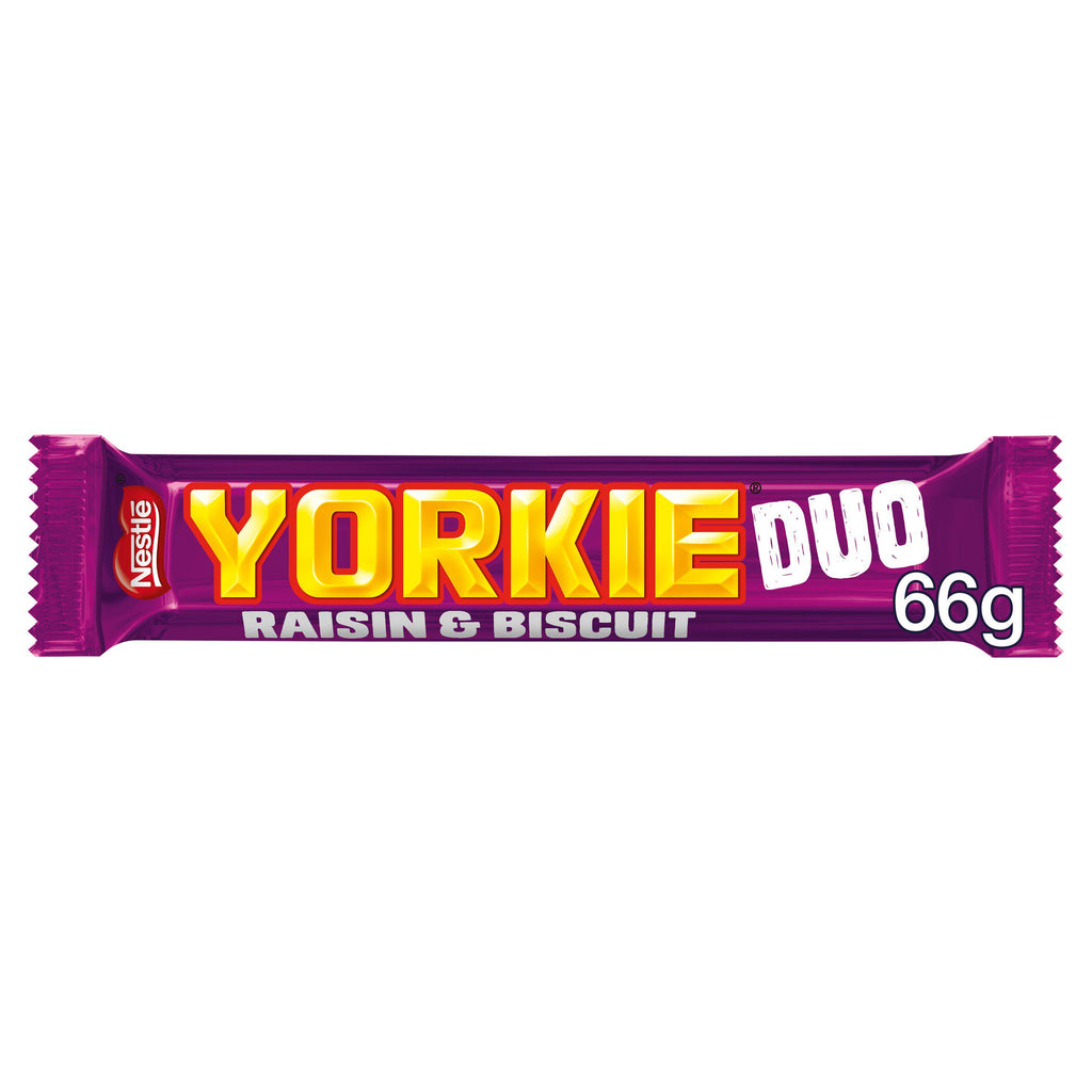 Yorkie Raisin & Biscuit Chocolate Duo Bar 66g