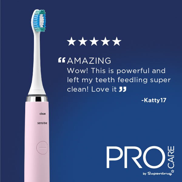 Superdrug ProCare Sonic Rechargeable Electric Toothbrush Pink