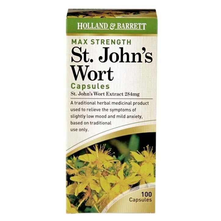 Holland &amp; Barrett Maximum Strength St John's Wort Capsules 100 Capsules 284mg