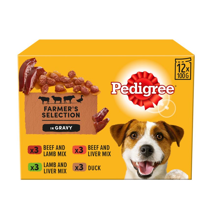 Pedigree Adult Wet Dog Food Pouches Beef, Liver & Veg in Gravy