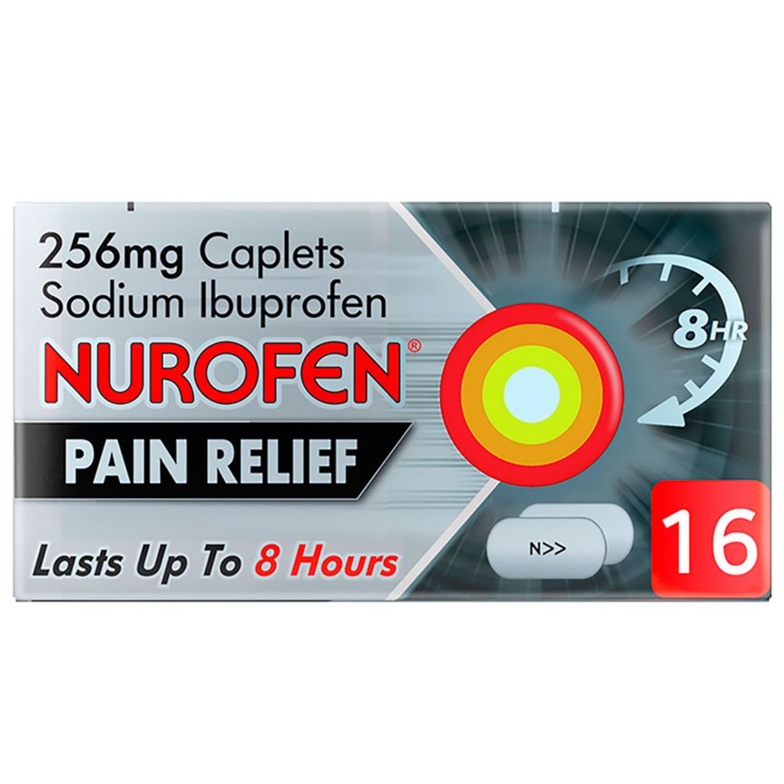 Nurofen Pain Relief 256mg Caplets Ibuprofen x16 GOODS ASDA   