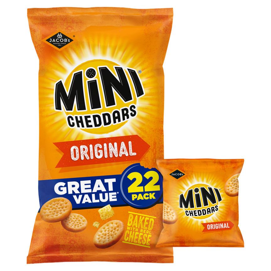 Jacob's 22 Mini Cheddars Original 22x23g, 506g