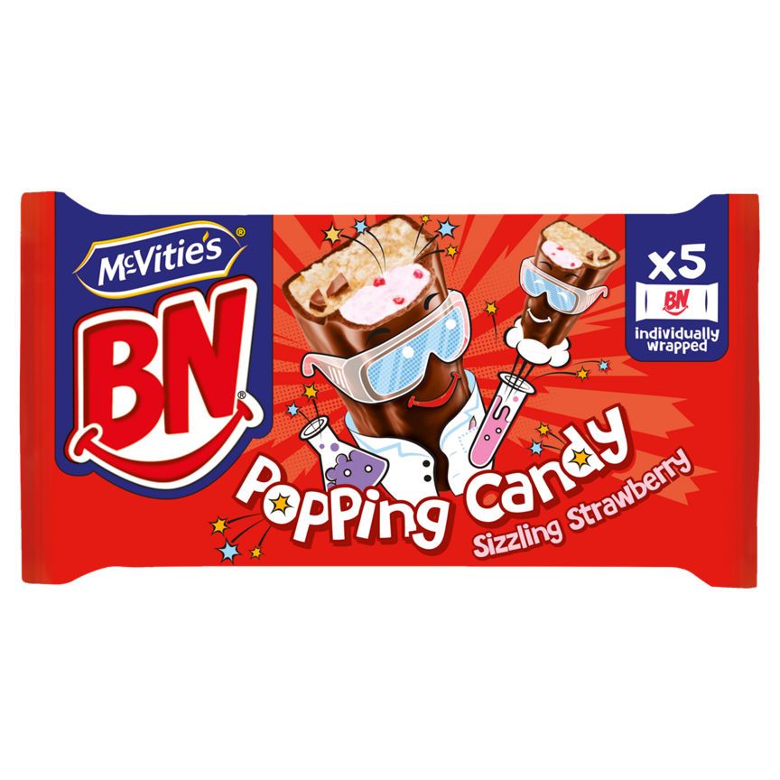 McVitie's BN 5 Popping Candy Sizzling Strawberry Flavour Cake Bars GOODS ASDA   