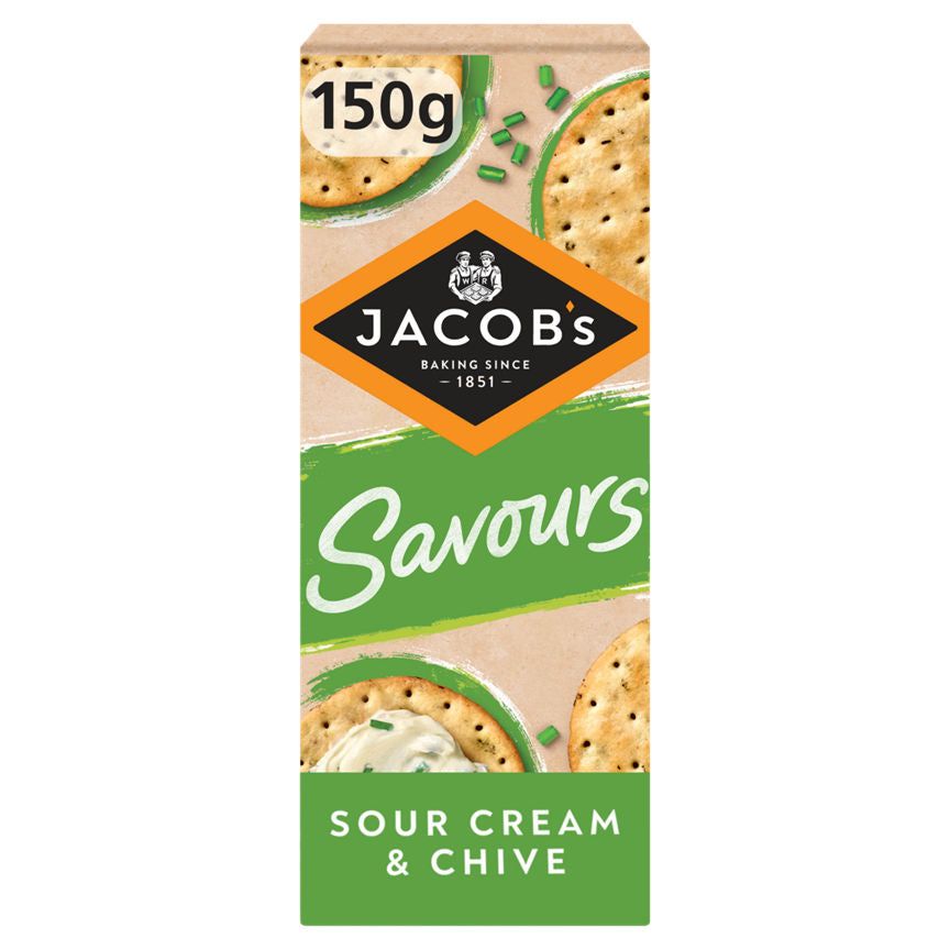 Jacob's Savours Thins Sour Cream &amp; Chive Crackers 150g