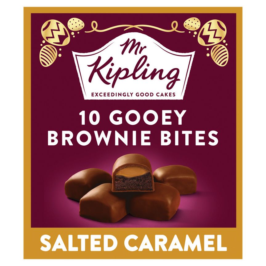 Mr Kipling 10 Gooey Brownie Bites Salted Caramel (15g x 10) GOODS ASDA   