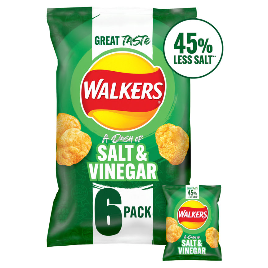 Walkers Less Salt A Dash of Salt and Vinegar Multipack Crisps GOODS ASDA   