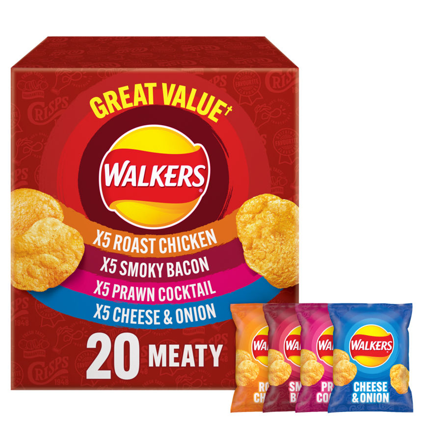 Walkers Meaty Pack 20 x 25g GOODS ASDA   