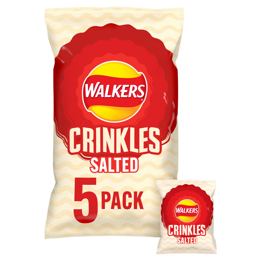 Walkers Crinkles Simply Salted Multipack Crisps 5x23g GOODS ASDA   