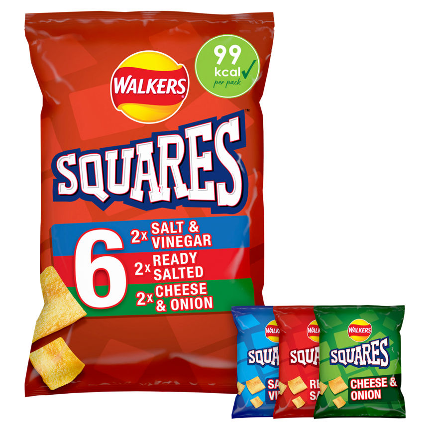 Walkers Squares Crunchy Variety Multipack Crisps