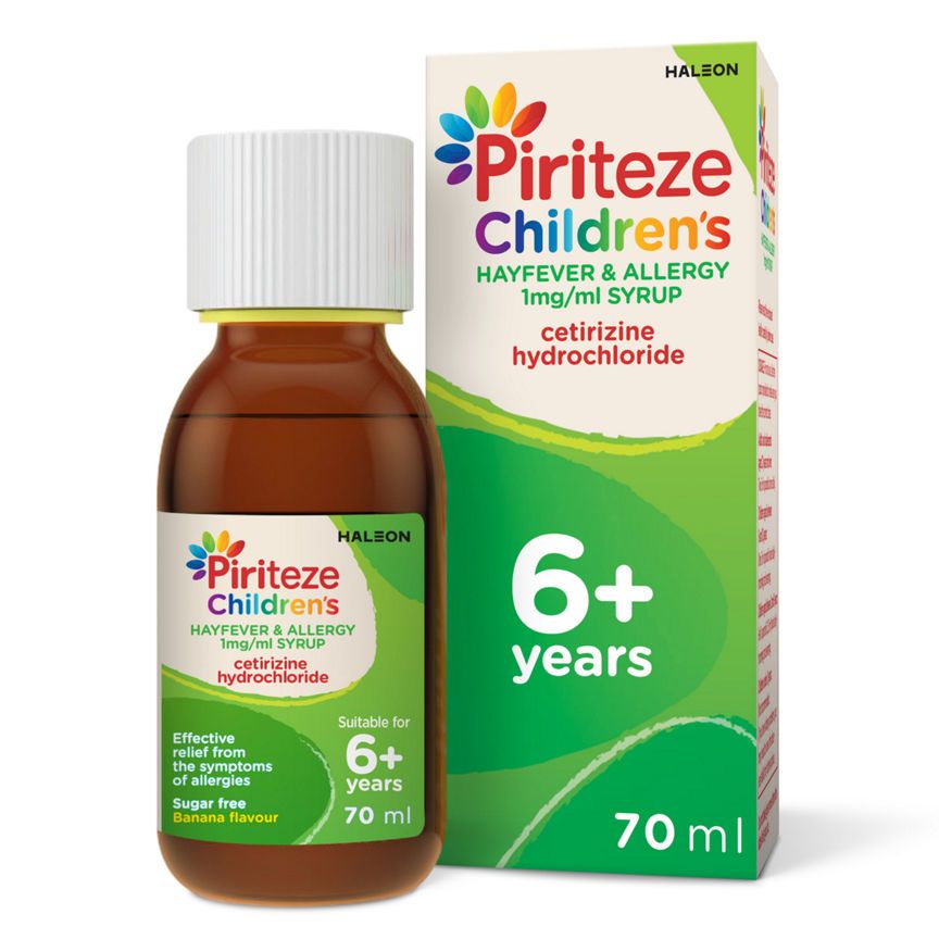 Piriteze Allergy Syrup Sugar Free Banana Flavour