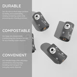 Adios Compostable Dog Poo Bags with Handle Grey