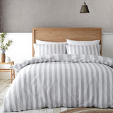 Catherine Lansfield Cove Stripe Double Duvet Set Silver