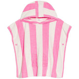 MS Girls Pure Cotton Towelling Striped Poncho 5-6 Years Pink
