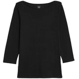 M&S Womens Pure Cotton Slim Fit Top, Size 12, Black