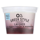 M&S Greek Style Live Yogurt 0% Fat Raspberry & Blackcurrant Layer
