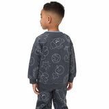 MS Doodle Print Sweatshirt 6-7 Years Charcoal