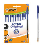 BIC Cristal Original Ballpoint Pens Blue Box of 10