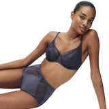 M&S Womens Amelia Lace Full Briefs, 10, Thunder