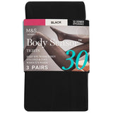 MS Collection 30 Denier Body Sensor Tights Small Black