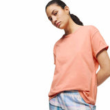 M&S Womens Pure Cotton Printed Pyjama Set, Small, Peach