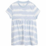 MS Girls Pure Cotton Tie Dye Jersey Dress 12-18 Months Blue