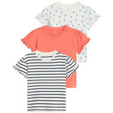 MS Short Sleeve Frilly Tops 0-3 Months Patterned