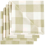 MS Set Of 4 Gingham Napkins Green