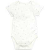 M&S Organic Cotton Patterned Bodysuits, 9-12 Months, Blue Mix