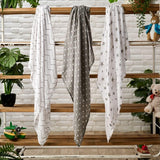 Bloomsbury Mill Organic Muslin Squares, Grey/White, 6 pack