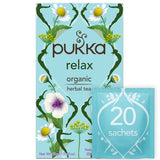 Pukka Organic Relax Tea With Chamomile x20 Home Compostable Herbal Tea Bags