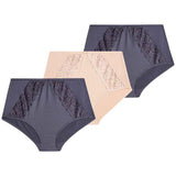 M&S Womens Amelia Lace Full Briefs, 10, Thunder