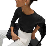 M&S Womens Pure Cotton Slim Fit Top, Size 12, Black