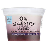 M&S Greek Style Live Yogurt 0% Fat Raspberry & Blackcurrant Layer