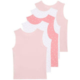 M&S Girls Pure Cotton Heart Print Vests, 7-8 Years, Pink Mix