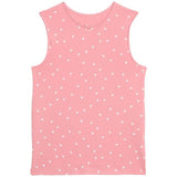 M&S Girls Pure Cotton Heart Print Vests, 7-8 Years, Pink Mix