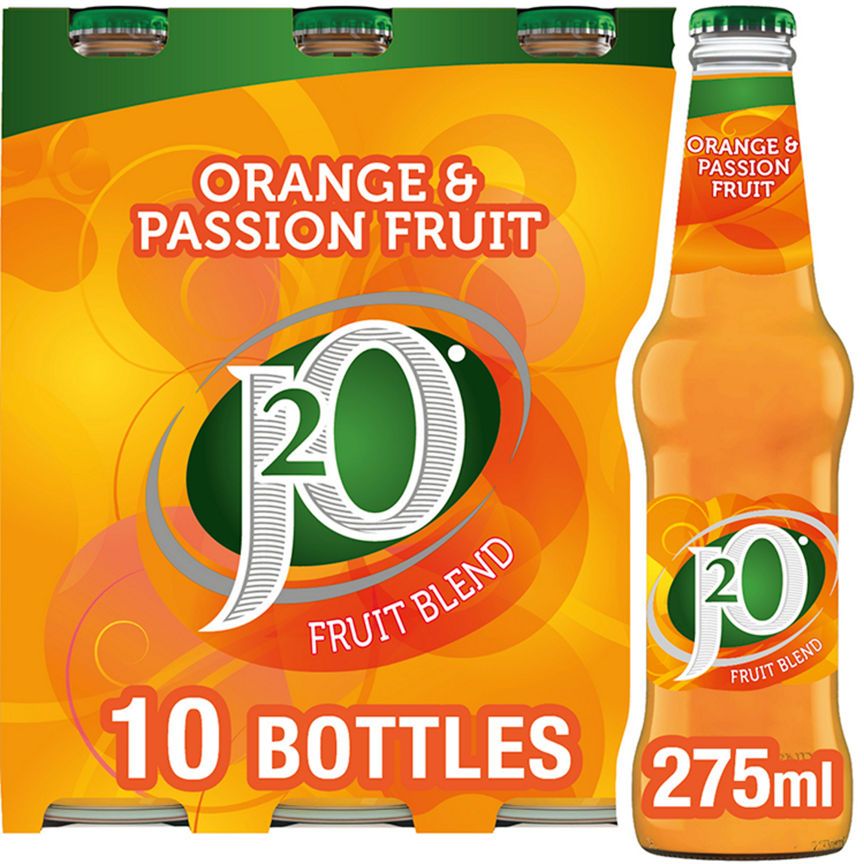 J2O Orange &amp; Passion Fruit Fruit Blend Bottles