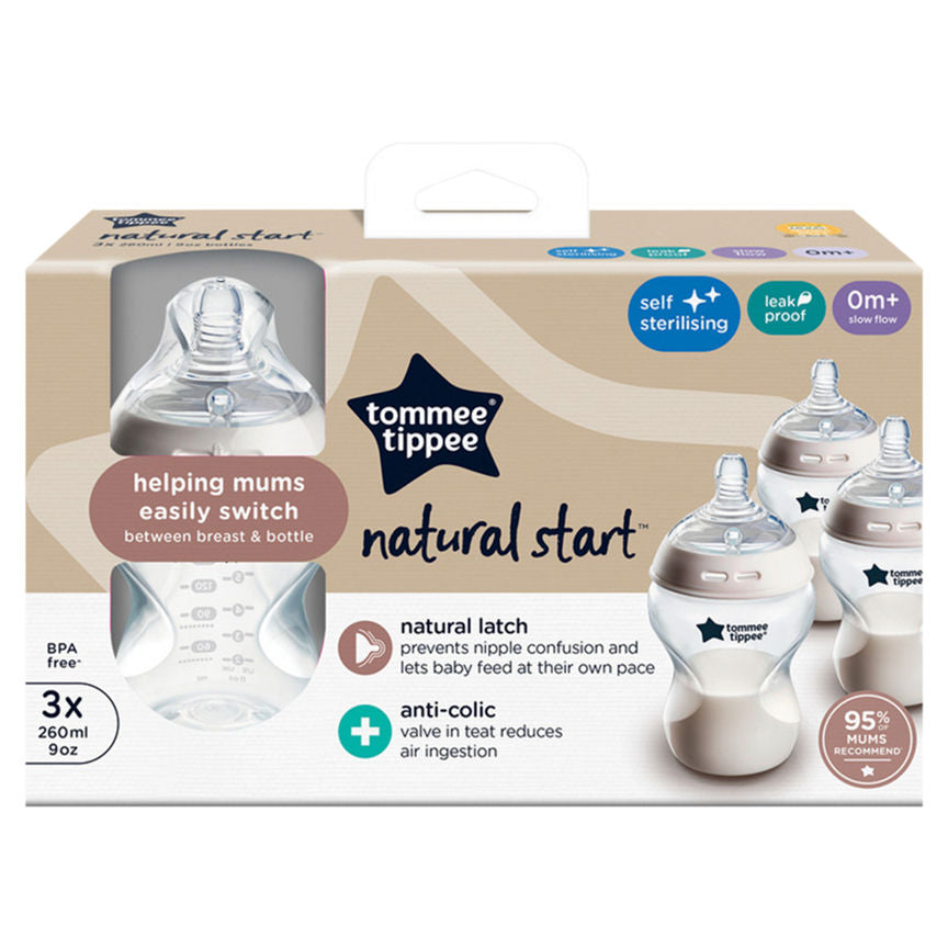 Tommee Tippee Closer to Nature Baby Bottles 0m+ 3x