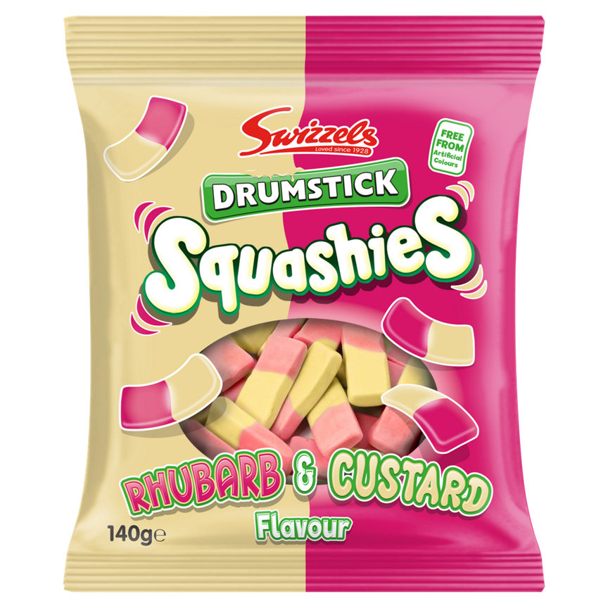 Swizzels Drumstick Squashies Rhubarb & Custard Flavour